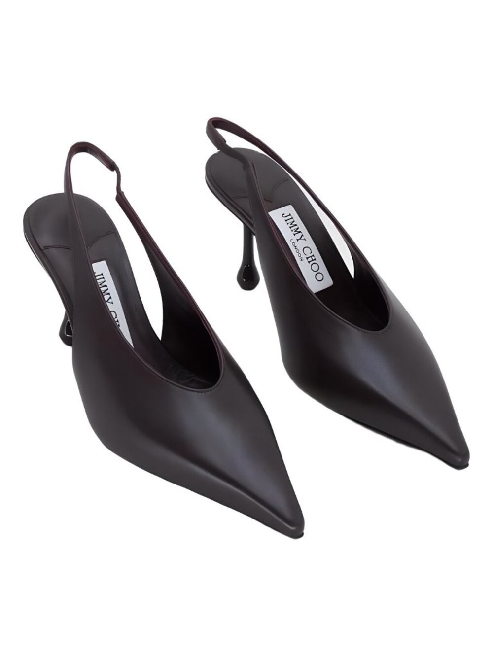 Jimmy Choo ISA 80 Pointed Toe Slingback Pump Deep Merlot Red Sz 5.5M EU 35.5